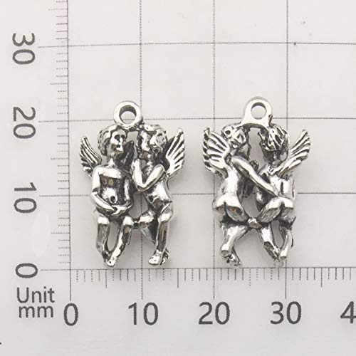 iloveDIYbeads 100g (66pcs) Craft Supplies Antique Silver Wings Angel Fairy Charms Pendants for Crafting, Jewelry Findings Making Accessory for DIY Necklace Bracelet (M151) - color: Angel charms