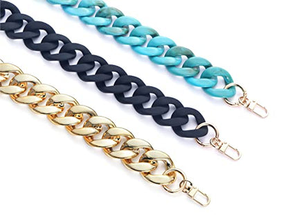 AUMEY Handbag Chain Straps Acrylic Purse Chain Strap Fashionable Replacement Purse Clutches Handles for Purse Handbags DIY Crafts, 15.7 inch of Each (03-Lake blue) - color: 03-lake Blue