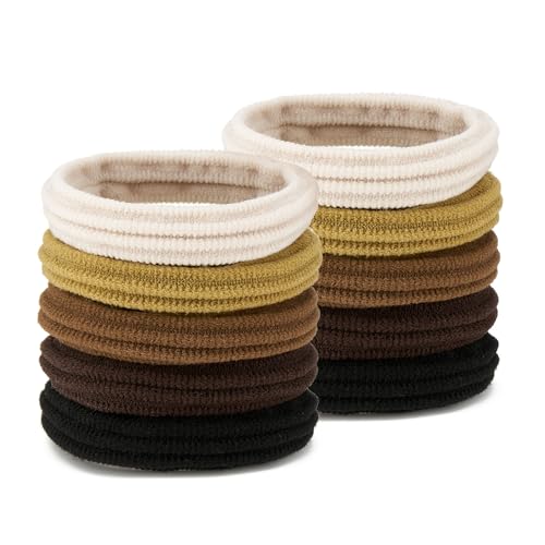 QIUTIMIY 10 Pcs No Damage Hair Ties Thick Hair Elastic Rubber Bands Hair Accessories Scrunchies Seamless for Women - color: Style 5