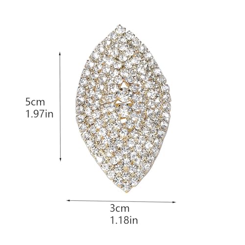 Sparkling Oval Chunky Rhinestone Ring for Women Adjustable Thick Big Cocktail Statement Rings Cubic Zirconia Geometric Crystal Band Ring Wedding Birthday Party Halloween Christmas Jewelry - color: Gold