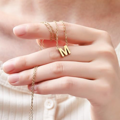 Gold Initial Necklace for Women - Dainty Letter Pendant Necklaces, Adjustable 18+3 Inch Chain, Personalized Gift Trendy Jewelry for Mom, Daughter, Wife (Choose Letter A-Z) - color: Q