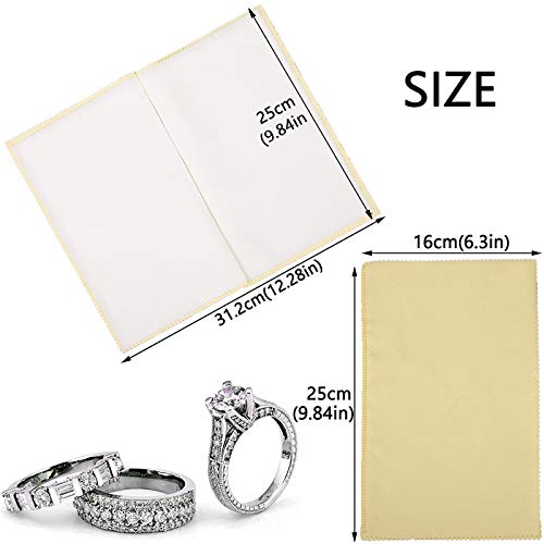 SEVENWELL Silver Polishing Cloth, Jewelry Cleaner Cloth for Sterling Silver Jewelry, Gold, Platinum, Silverware, Diamonds, Gemstones, Coins (Yellow) - color: Yellow