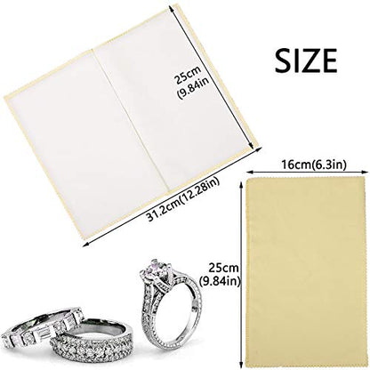 SEVENWELL Silver Polishing Cloth, Jewelry Cleaner Cloth for Sterling Silver Jewelry, Gold, Platinum, Silverware, Diamonds, Gemstones, Coins (Yellow) - color: Yellow