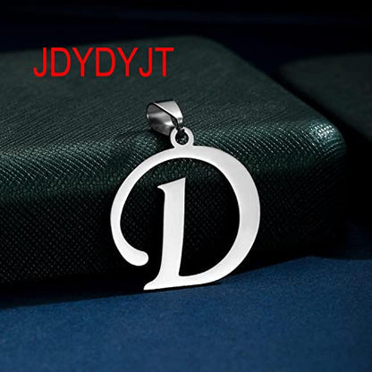 Stainless Steel Initial Letter Connector Charms Alphabet Pendant Diy Craft for Jewelry Making Necklaces Bracelets Keychain - color: Stainless Steel D
