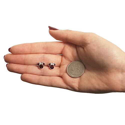 Minnie Mouse Birthstone Stud Earrings Women | Birthstone Earrings for Women - color: January-Burgundy Crystal