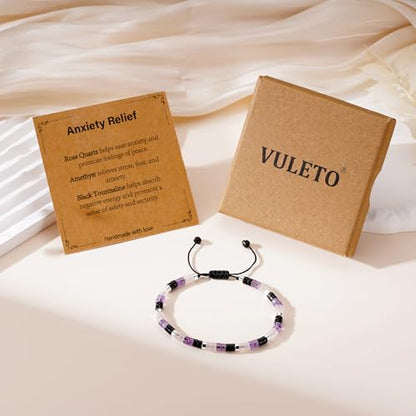 Healing Crystal Bracelet Jewelry Gifts for Women | Triple Protection/Stress Relief/New Beginnings/Good Luck/Empath Protection, Christmas, Birthday - color: 7 CHAKRAS-Gold