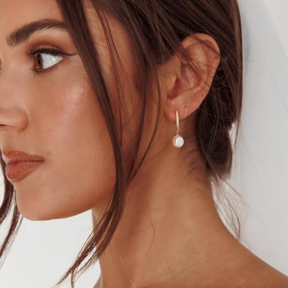 Gold Earrings for Women Trendy, Dainty Dangle Earrings 14K Gold Plated Drop Earrings Cute Wedding Earrings Fashion Prom Bridal Jewelry Gifts - color: Gold-A3