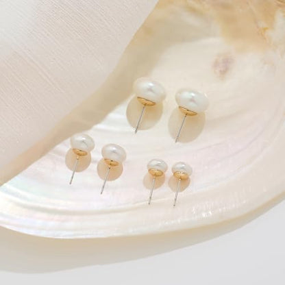 Pearl Earrings for Women Minimalist Pearl Drop Earrings Elegant Leverback Dangle Earrings Wedding jewelry Bridesmaid Gifts - style: stud-8mm(small)