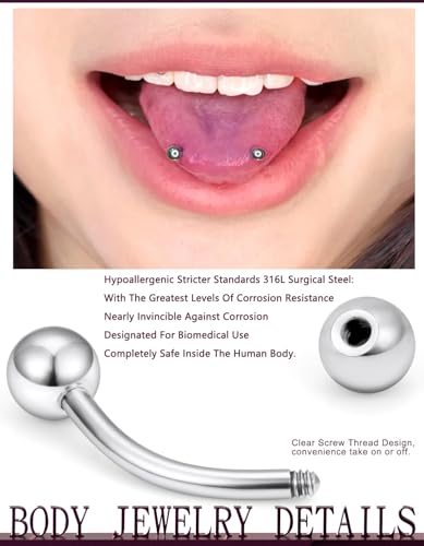 Jenxnjsjo 14G Snake Frog Eyes Piercing Jewelry Tongue for Women Men 14mm 9/16in Bars Extra Long Belly Naval Button Rings Snake Bite Curved Barbells Surgical Stainless Steel - color: White