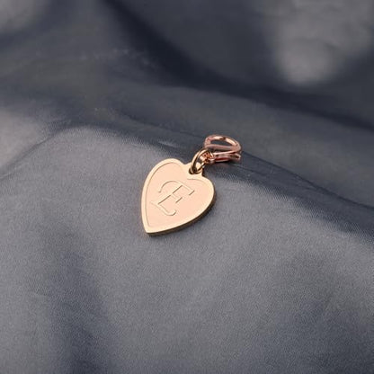 FAADBUK Initial Letter A-Z Alphabet Heart Charms for Jewelry Bracelet Keychain Necklace Initial Stainless steel Clasp Clip on Charm - color: intial E RG