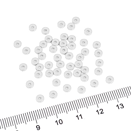 Silver Plated Disk Spacer Beads 4x1.2mm 50pcs for Jewelry Making Findings Non Tarnish - color: Silver, size: 4x1.2mm Disk