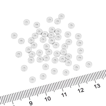Silver Plated Disk Spacer Beads 4x1.2mm 50pcs for Jewelry Making Findings Non Tarnish - color: Silver, size: 4x1.2mm Disk