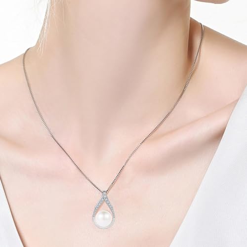 NONNYL Necklace Gifts for Women-Mothers Day Gift for Mom Her Wife Coules Girlfriend-Gifts for Wife Women Wedding Birthday Anniversary Jewelry, Christmas Day Valentine's Gift, Pearl Necklaces - color: white 18