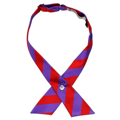 tiemart Crossover Tie - color: Red and Purple Striped
