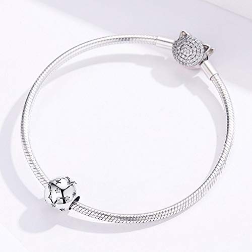 Constellation Charm 925 Sterling Silver Birthstone Bead for Pandora Charms Bracelet-Gift for Anniversary Birthday Christmas Day - color: Pisces (2.19-3.20)
