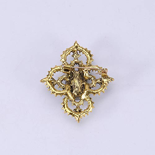 Brooch Pins for Women Girls Fashion Flower Crystal Rhinestone Pearl Jewelry - color: Color 4