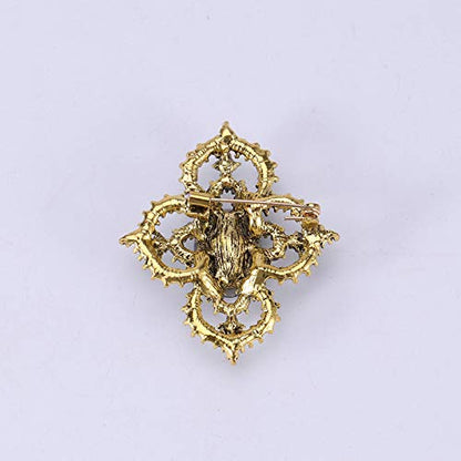 Brooch Pins for Women Girls Fashion Flower Crystal Rhinestone Pearl Jewelry - color: Color 4