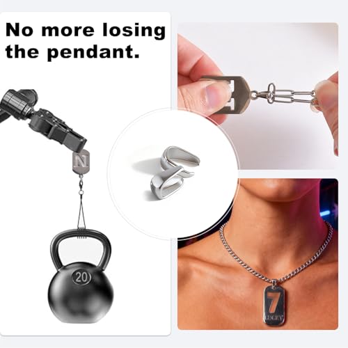 100PCs Stainless Steel Clip Bail Clasps for Jewelry Making (Natural) | Sturdy, Fadeless, Water Proof, 0.24 Inch, Pendant Holders, Necklace Charm Findings, Jewelry Making - color: Stainless Steel Color