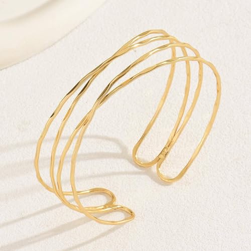 Harry and Henry Arm Cuff Gold Upper Arm Jewelry for Women Adjustable Open Cuff Bangle Bracelets Armband Jewelry Summer Outfits for Women 2026 - color: A:Gold Arm Cuff