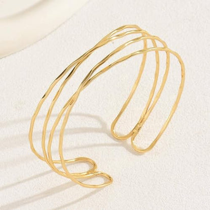 Harry and Henry Arm Cuff Gold Upper Arm Jewelry for Women Adjustable Open Cuff Bangle Bracelets Armband Jewelry Summer Outfits for Women 2026 - color: A:Gold Arm Cuff