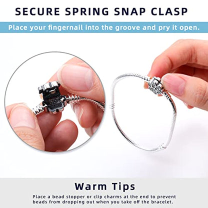 MULA 925 Sterling Silver Snake Chain Charm Bracelet Butterfly Sunflower Heart with 5A Cubic Zirconia Bracelets for Women - color: Pet Palm, size: 7.5in (fit wrist size 6.3in )