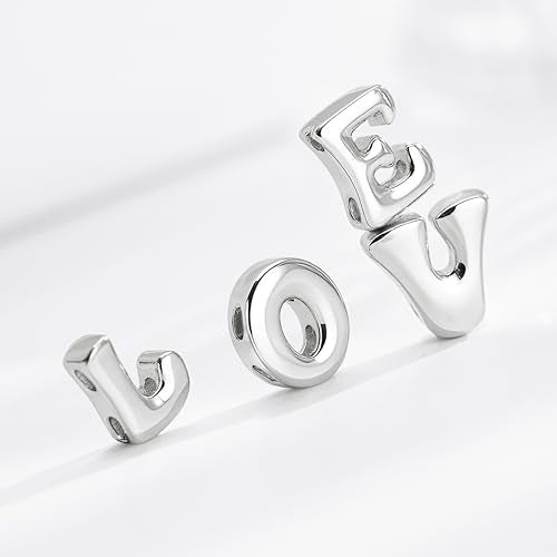 Bubble Gold Initial Necklaces for Women,14K Gold Plated A-Z Initial Necklaces for Women, Chunky balloon letter name Pendant Necklace Fashion Jewelry Gifts - color: I, style: Silver