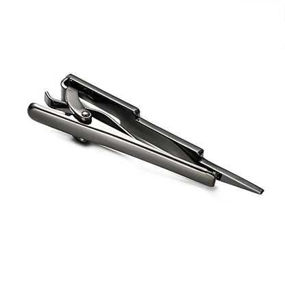 Yoursfs Lightning Bolt Tie Clip for Men Unique 316L Stainless Steel Novelty Tie Bar Super Hero Cool Tie Clips for Valentine's Day Gifts - color: Black