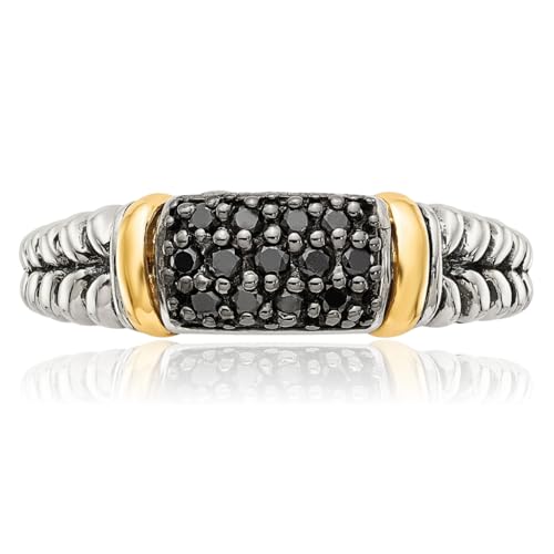 IceCarats 925 Sterling Silver Vintage Black Diamond Statement Fashion Ring