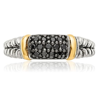 IceCarats 925 Sterling Silver Vintage Black Diamond Statement Fashion Ring