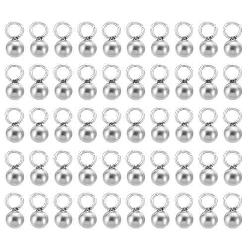 PATIKIL 50pcs Steel Bead Charm, Stainless Steel Ball Bracelet Charm Pendants Metal Round Beads Small Bulk for Jewelry Making - color: Silver Tone, size: 3mm