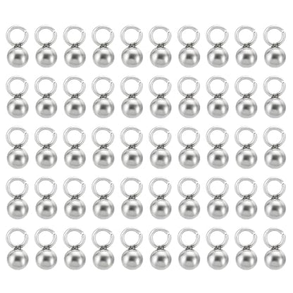 PATIKIL 50pcs Steel Bead Charm, Stainless Steel Ball Bracelet Charm Pendants Metal Round Beads Small Bulk for Jewelry Making - color: Silver Tone, size: 3mm