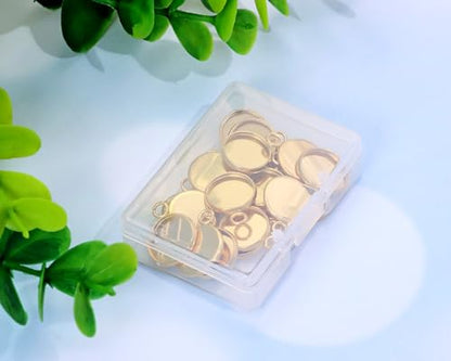 Shapenty Gold Stainless Steel Round Bezel Blanks Pendant Trays for Earrings Bracelet Necklace Keychain DIY Craft Resin Glass Cabochon Jewelry Making Projects Christmas Gift Hanging Charms, 20PCS - size: 10mm