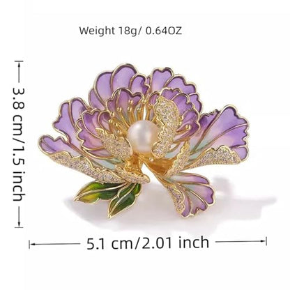 SYWDUDUCLT Fashion Elegant Brooches for Women Brooch, Suitable For Party And Daily Wear On Many Occasions - style: Peony-Purple