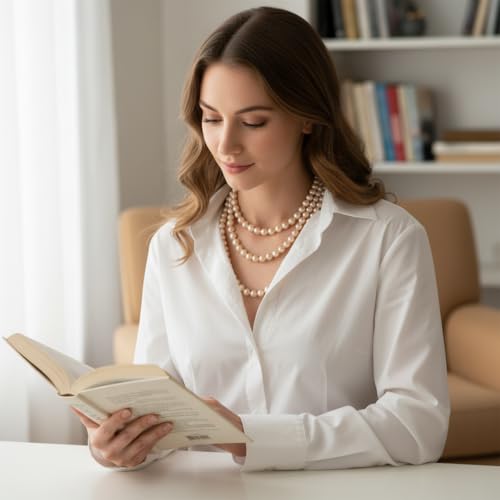 Pearl Necklaces for Women 60'' 70" Long Pearl Necklace 15.75'' Pearl Choker Necklace Chunky Bead Layered Faux Pearl Dangle Wedding Bridal 1920s Gatsby Christmas Costume Jewelry Gifts - color: Champagne-60''