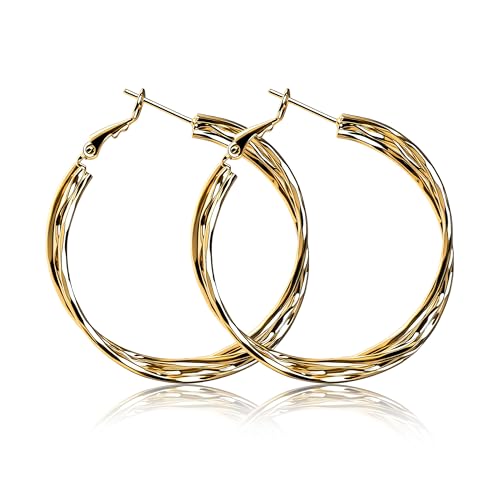 Shiny Gold Butterfly Earrings for Women | 14K Real Gold Plated Butterfly Earrings for Women, Dainty & Trendy Butterfly Stud Earrings for Fashion Jewelry Gifts - color: AZ44