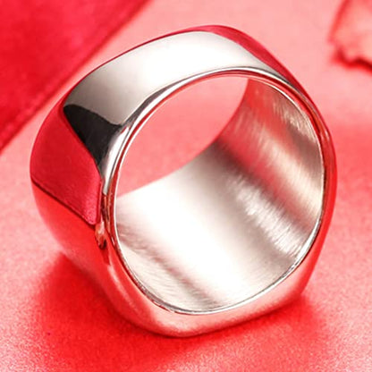 Jude Jewelers Stainless Steel Signet Ring Black Silver Gold Classical Cocktail Husband Father Valentine - color: Silver