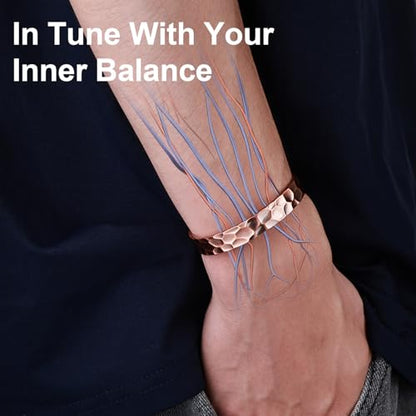 Pure Copper Bracelet – Copper Bracelet for Men & Women – 100% Solid, Raw & Uncoated Handmade Hammered Tibetan Cuff Bangle - color: Copper079