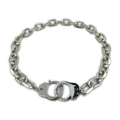 Succuba Stainless Steel Handcuff Choker Necklace Chain Pendant Choker Collar Necklace for Women and Men from 16 to 24 Inches with Box - color: B, size: 22 Inches