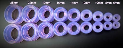 Lavender Opalite hollow Glass Ear Plug gauges ear tunnel gauges includes sizes 2 gauge though 25mm 1 inch ear stretching gauges stretching jewerly piercing plugs 00 gauge - size: 14 mm (9/16 inch)