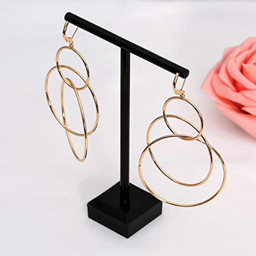 Dangle Hoop Earrings for Women, 14k Gold/Silver Plated High Polished Cute & Aesthetic Earrings for Women - color: Gold-03