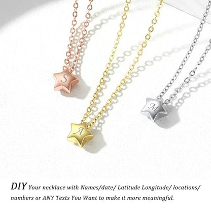 ChicSilver Personalized 925 Sterling Silver Tiny Heart/Moon/Star/Sun/Dot/Triangle Anklets Simple Dainty Foot Jewelry for Women, Silver/Gold Plated/Rose Gold Plated - style: Gold Star Custom
