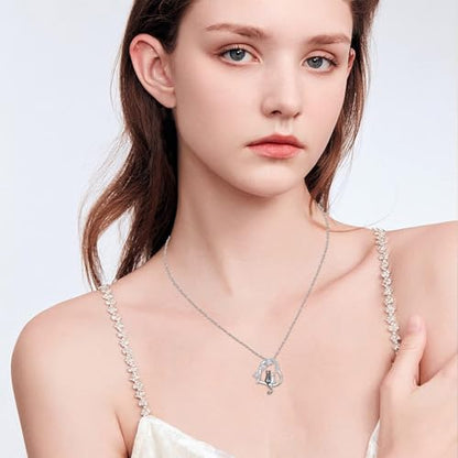 Heart Animal Necklace 925 Sterling Silver Cute Animal Pendant Jewelry Birthday Gifts for Women Girlfriend Mom Animal Lovers - style: 1-2 Black Cat