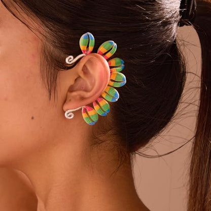 Wellike Gold Ear Cuffs For Women Non Piercing Single Clip On Earrings 18k Gold/Silver Plated Handmade Cuff Earrings Hypoallergenic Waterdrop Cowrie Shell Jewelry - color: KKWE582-S