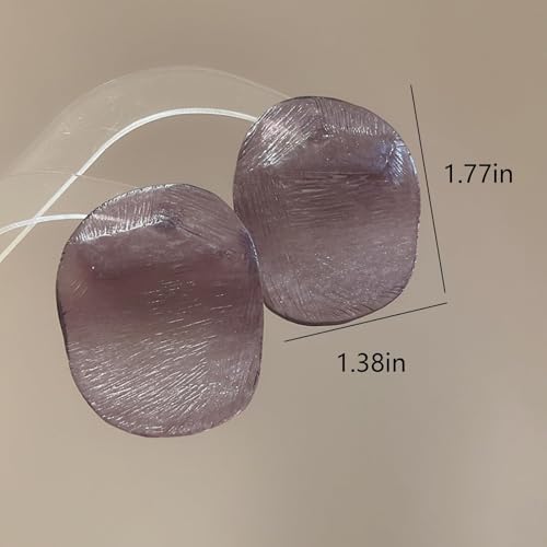 Trendy Resin Acrylic Statement Earrings for Women Chunky Geometric Round Drop Stud Styles Fashionable Modern Lightweight Dangle Earring Set - color: D:Gray
