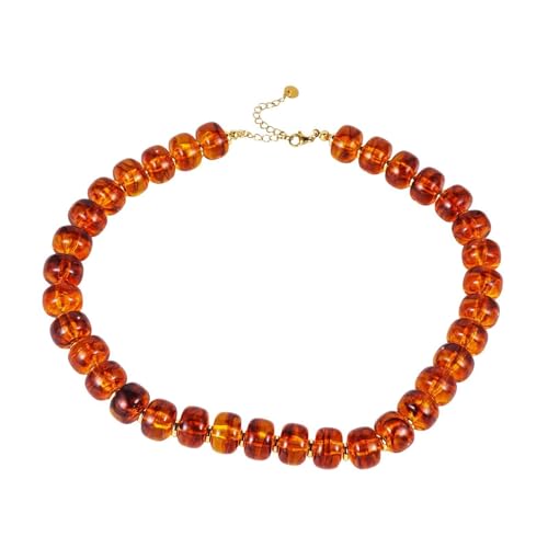 Fuqimanman2020 Resin Chunky Beaded Necklace Minimalistic Modern Statement Necklace for Women - color: B