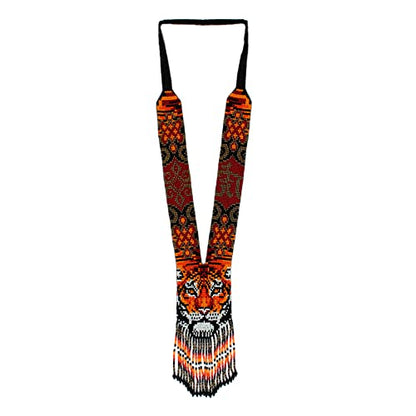 Long Beaded Necklace – Boho Native Handmade Seed Bead Tassel Necklace, Bohemian Large Statement Beaded Necklace for Women and s - color: Pattern 7