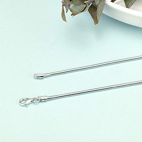 LUHE Silver Chain Sterling Silver Snake Chain Necklace 1MM Italian Crafted Thin Chains Lightweight Strong Chains - Lobster Claw Clasp Gifts for Women 14-30 inchs - size: 2mm snake chain 20in