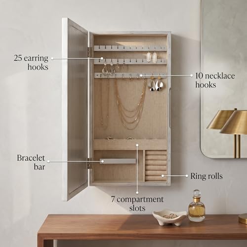 Hives and Honey Jamie Jewelry Storage Mirror Frame, Silver - color: Silver