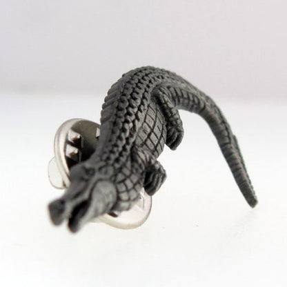 PinMart Wild Animal Enamel Lapel Pin - color: Silver Alligator, size: 10 Pack