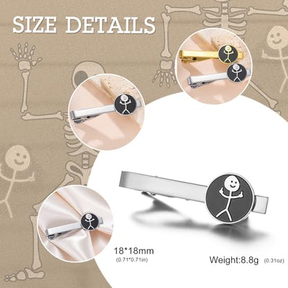 Dreamtimes Rock Skull Hand Tie Clip Halloween Shirt Tie Clips Figurine Sign Language Tie Clip Rock On Hand Gesture Stainless Steel Novelty Tie Accessory for Men - style: Style 1-S